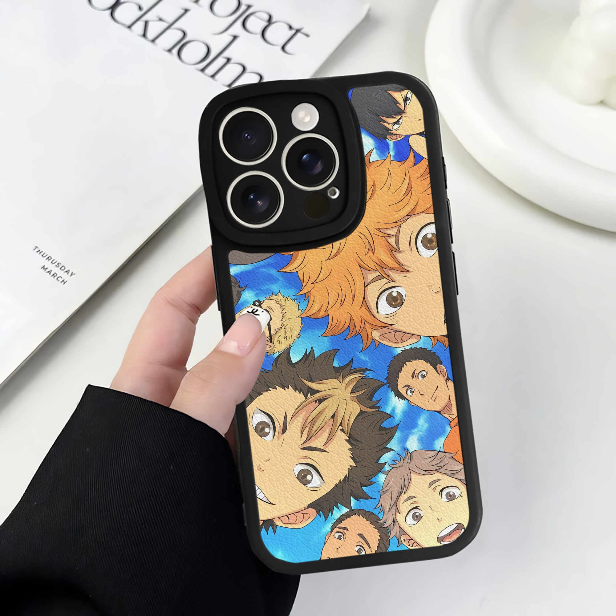 （画像用） ハイキュー!! Haikyu!! 【iPhone 16シリーズ対応】シリコンスマホケース（レザー調） 材質：シリコン